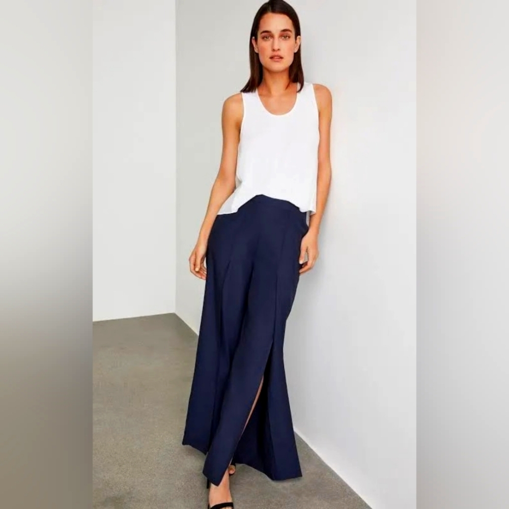 BCBG MaxAzaria Navy Split Leg Pants